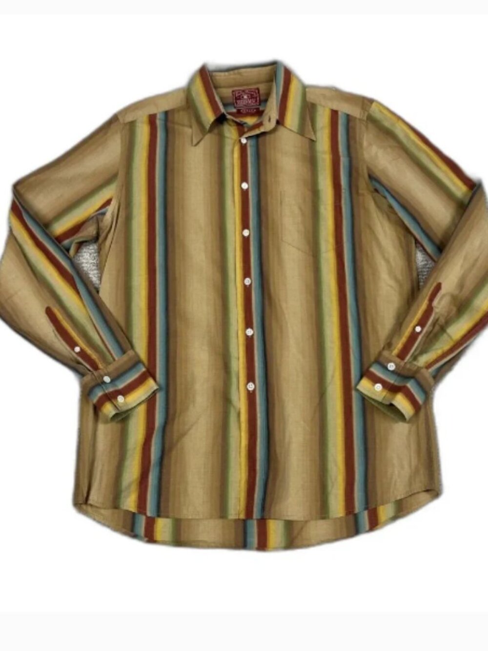 Men's Lucky Brand Dungarees America Southwest Striped Button Down Shirt Sz XL
